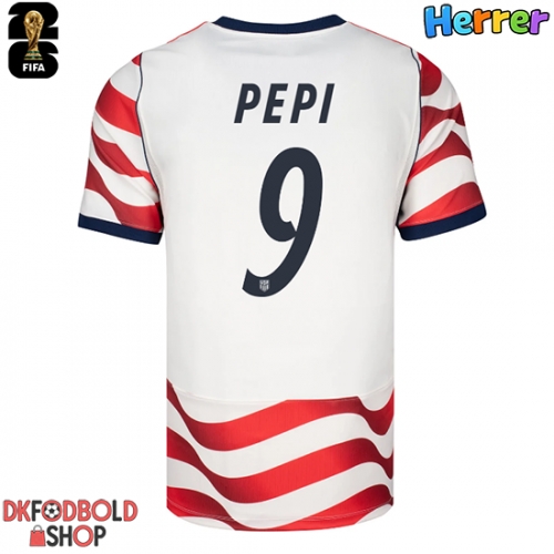 Forente stater Ricardo Pepi #9 Hjemmebanetrøje VM 2026 Kort ærmer